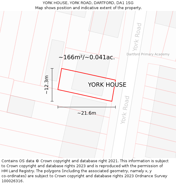 YORK HOUSE, YORK ROAD, DARTFORD, DA1 1SG: Plot and title map