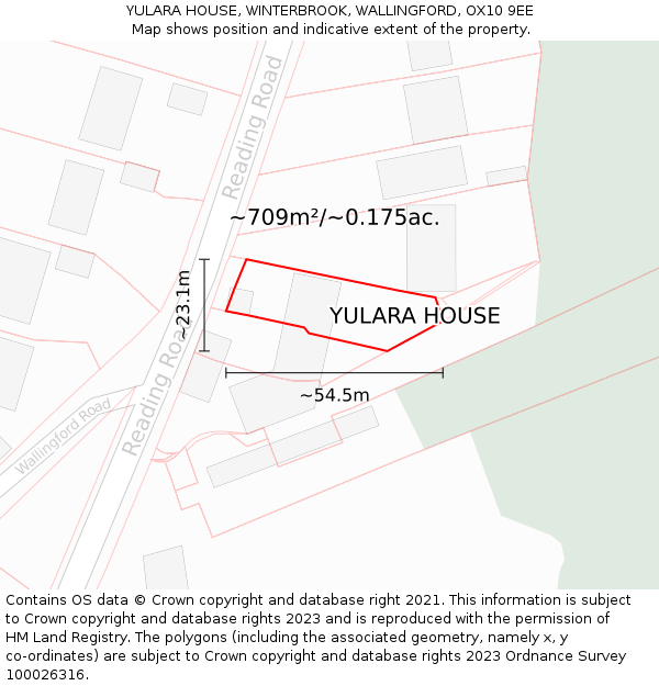 YULARA HOUSE, WINTERBROOK, WALLINGFORD, OX10 9EE: Plot and title map