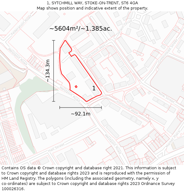 1, SYTCHMILL WAY, STOKE-ON-TRENT, ST6 4GA: Plot and title map