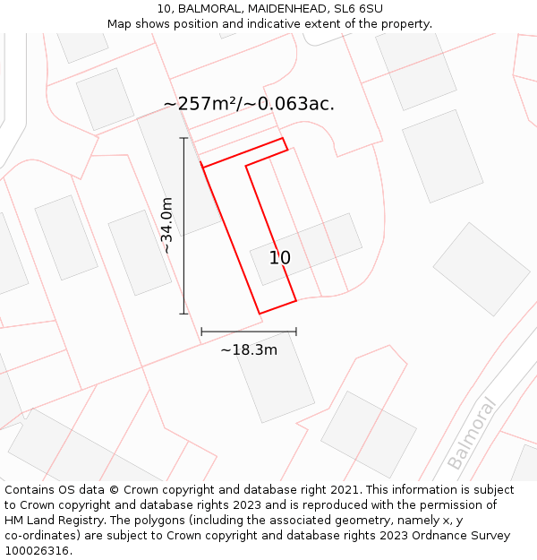 10, BALMORAL, MAIDENHEAD, SL6 6SU: Plot and title map