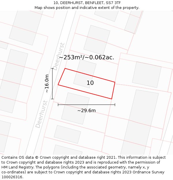 10, DEERHURST, BENFLEET, SS7 3TF: Plot and title map