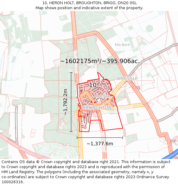 10, HERON HOLT, BROUGHTON, BRIGG, DN20 0SL: Plot and title map