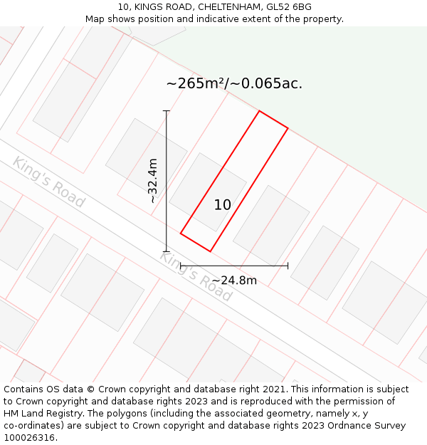 10, KINGS ROAD, CHELTENHAM, GL52 6BG: Plot and title map