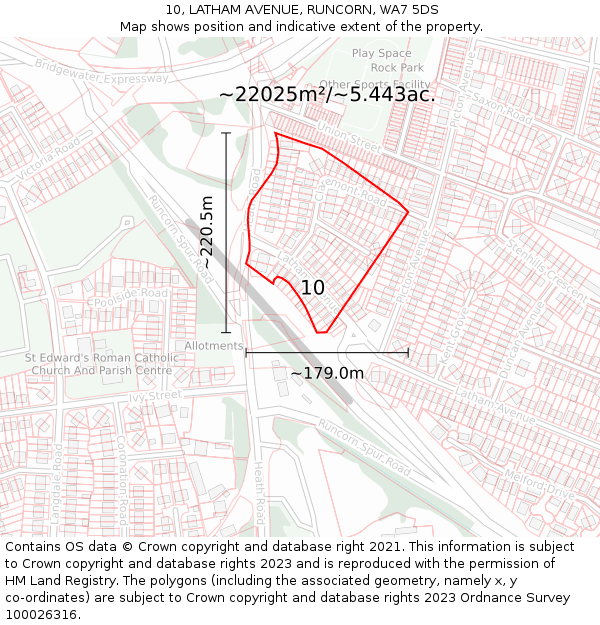 10, LATHAM AVENUE, RUNCORN, WA7 5DS: Plot and title map