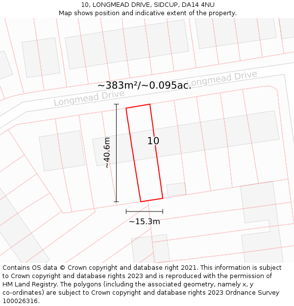 10, LONGMEAD DRIVE, SIDCUP, DA14 4NU: Plot and title map