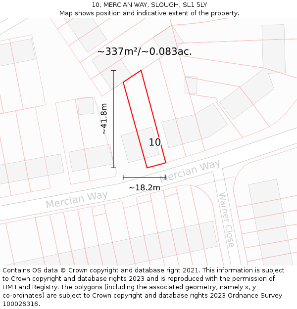 10, MERCIAN WAY, SLOUGH, SL1 5LY: Plot and title map