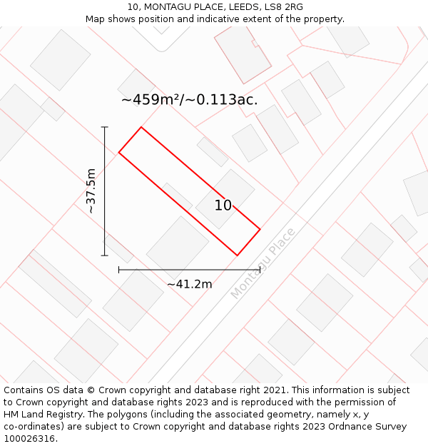 10, MONTAGU PLACE, LEEDS, LS8 2RG: Plot and title map