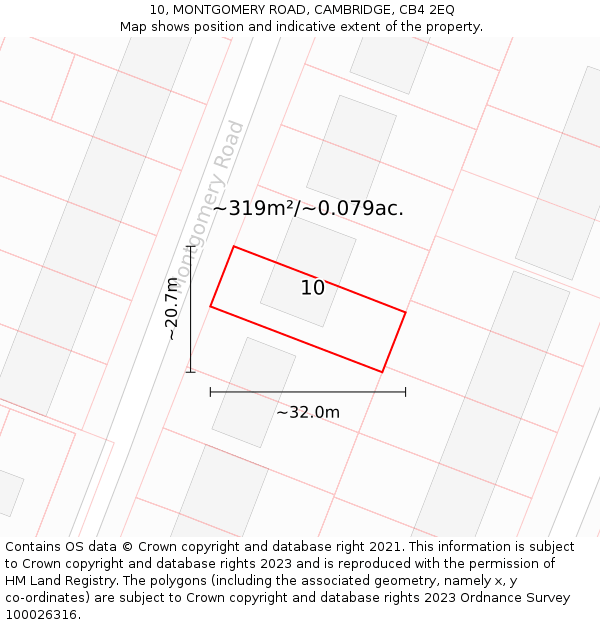 10, MONTGOMERY ROAD, CAMBRIDGE, CB4 2EQ: Plot and title map