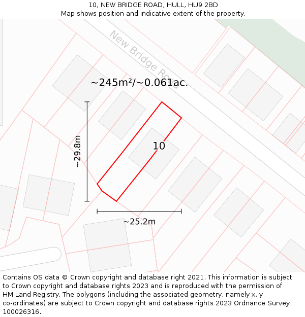 10, NEW BRIDGE ROAD, HULL, HU9 2BD: Plot and title map