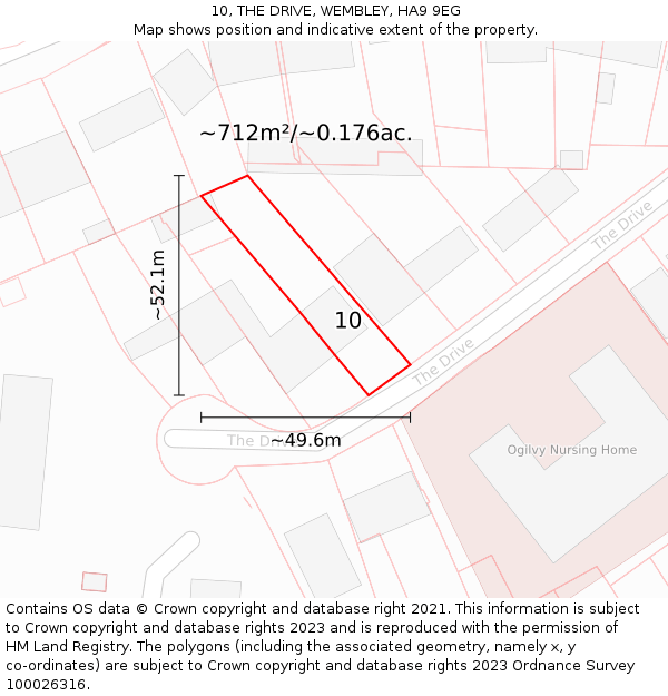 10, THE DRIVE, WEMBLEY, HA9 9EG: Plot and title map