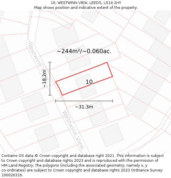 10, WESTWINN VIEW, LEEDS, LS14 2HY: Plot and title map