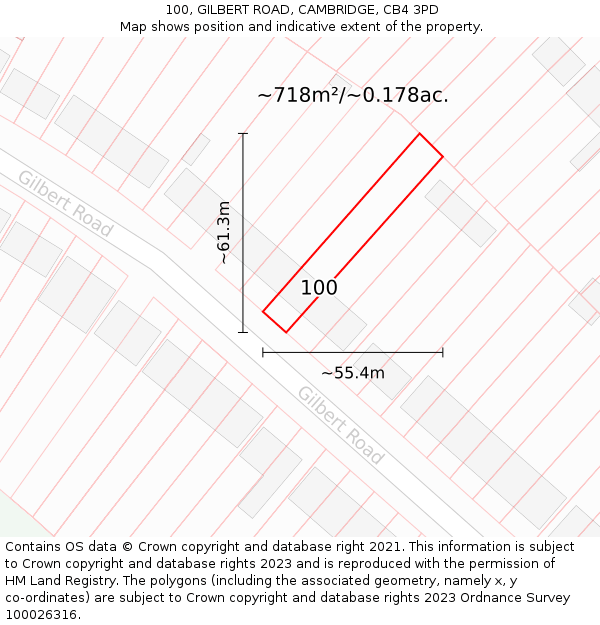 100, GILBERT ROAD, CAMBRIDGE, CB4 3PD: Plot and title map