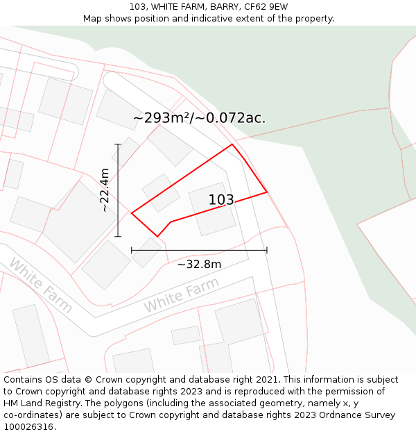 103, WHITE FARM, BARRY, CF62 9EW: Plot and title map