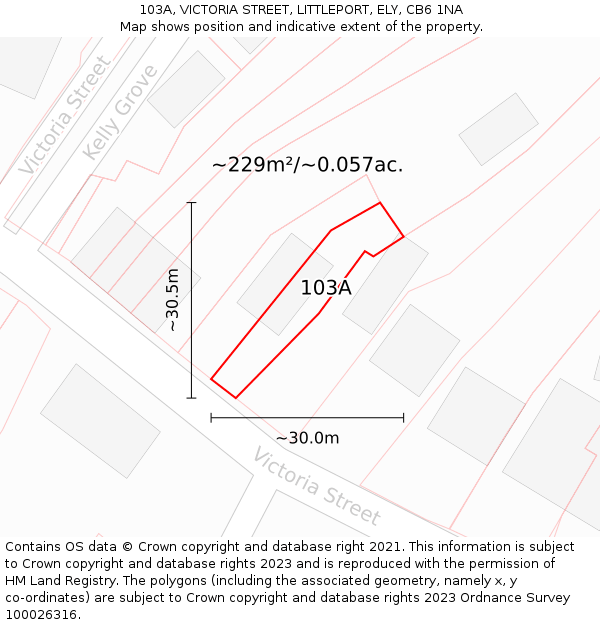 103A, VICTORIA STREET, LITTLEPORT, ELY, CB6 1NA: Plot and title map