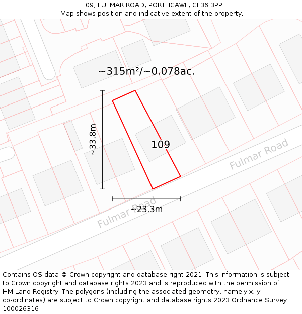 109, FULMAR ROAD, PORTHCAWL, CF36 3PP: Plot and title map