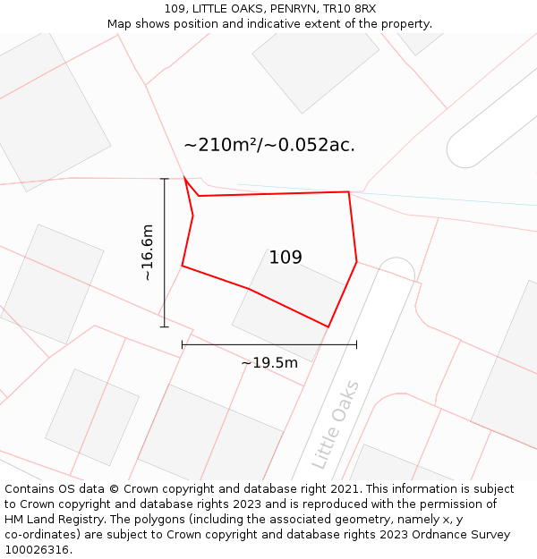 109, LITTLE OAKS, PENRYN, TR10 8RX: Plot and title map