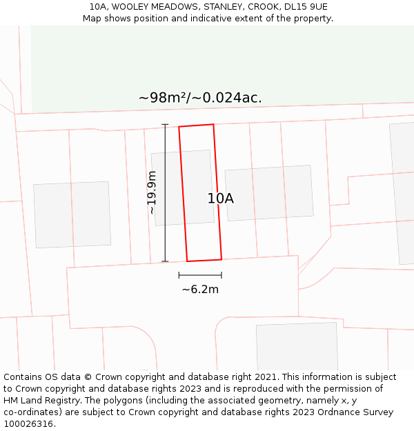 10A, WOOLEY MEADOWS, STANLEY, CROOK, DL15 9UE: Plot and title map