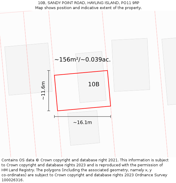 10B, SANDY POINT ROAD, HAYLING ISLAND, PO11 9RP: Plot and title map