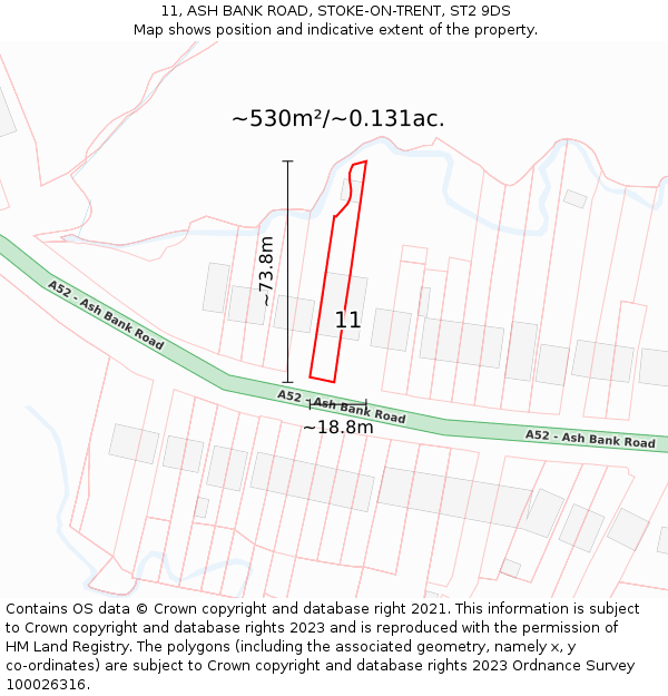 11, ASH BANK ROAD, STOKE-ON-TRENT, ST2 9DS: Plot and title map