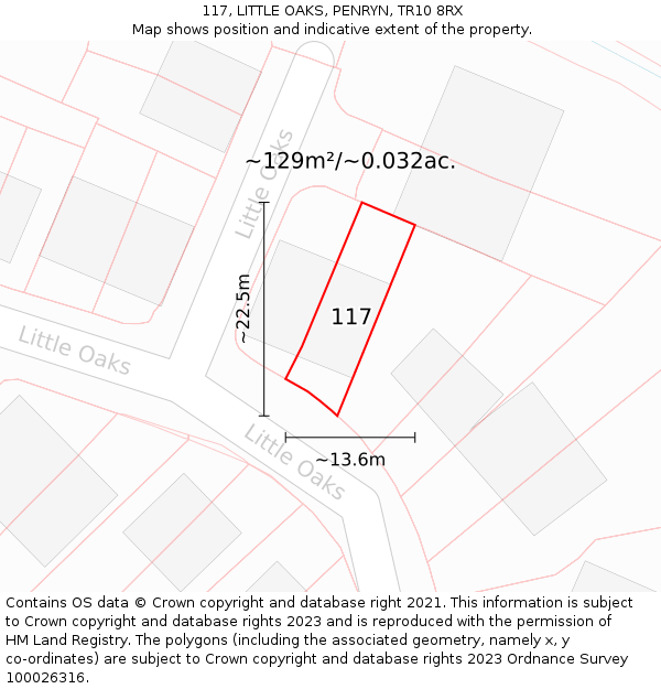 117, LITTLE OAKS, PENRYN, TR10 8RX: Plot and title map