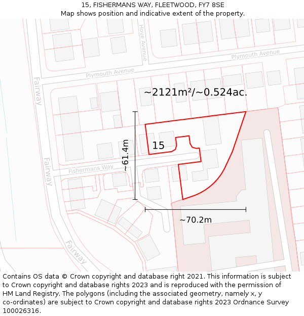 15, FISHERMANS WAY, FLEETWOOD, FY7 8SE: Plot and title map