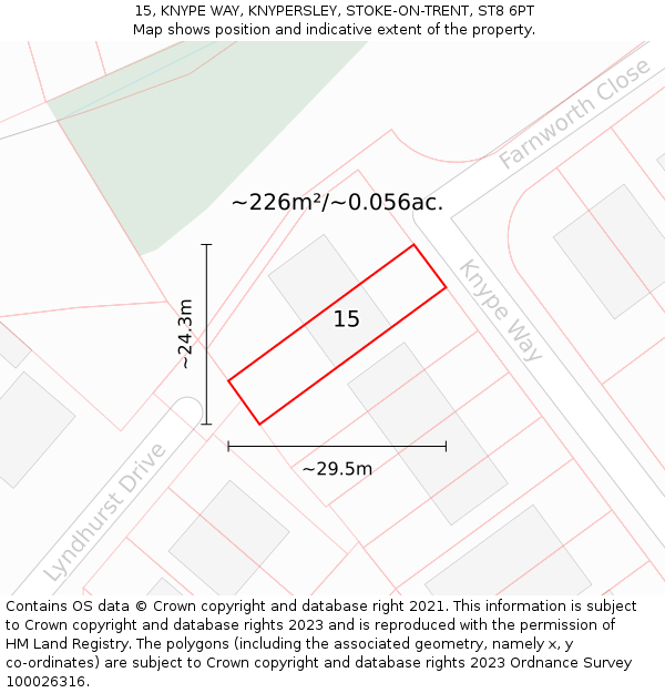 15, KNYPE WAY, KNYPERSLEY, STOKE-ON-TRENT, ST8 6PT: Plot and title map