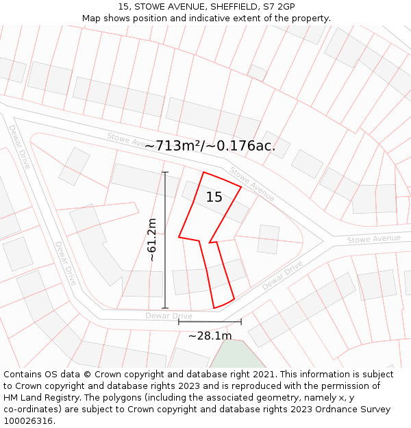 15, STOWE AVENUE, SHEFFIELD, S7 2GP: Plot and title map