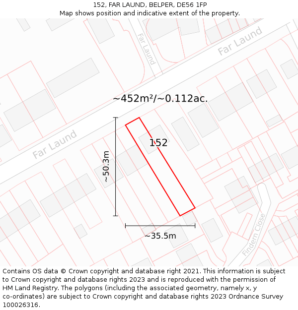 152, FAR LAUND, BELPER, DE56 1FP: Plot and title map