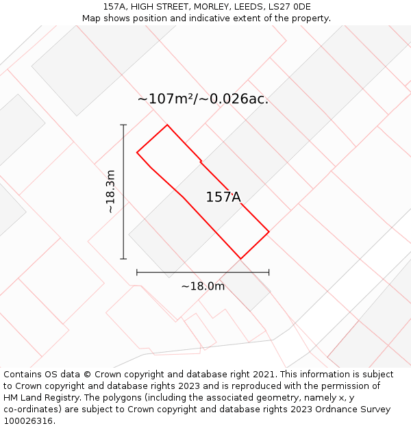 157A, HIGH STREET, MORLEY, LEEDS, LS27 0DE: Plot and title map