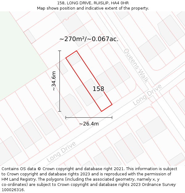 158, LONG DRIVE, RUISLIP, HA4 0HR: Plot and title map