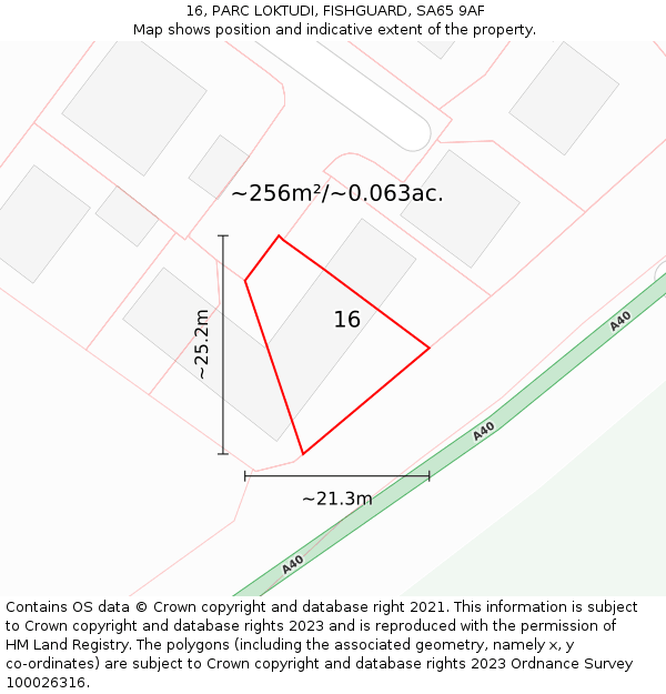 16, PARC LOKTUDI, FISHGUARD, SA65 9AF: Plot and title map