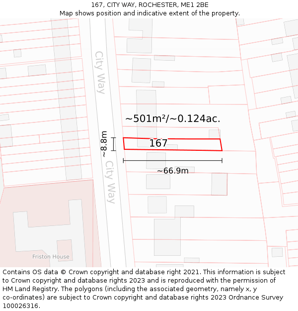 167, CITY WAY, ROCHESTER, ME1 2BE: Plot and title map