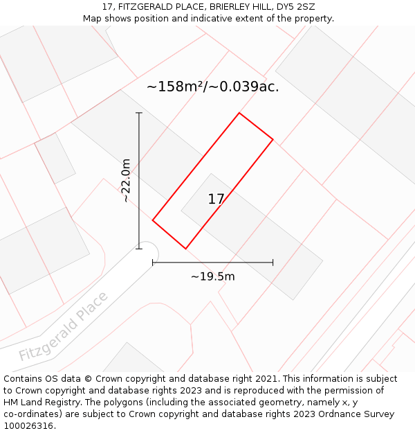 17, FITZGERALD PLACE, BRIERLEY HILL, DY5 2SZ: Plot and title map