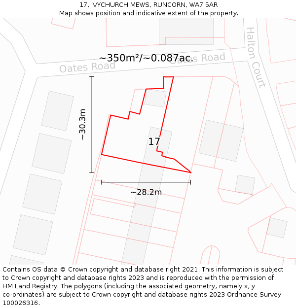 17, IVYCHURCH MEWS, RUNCORN, WA7 5AR: Plot and title map