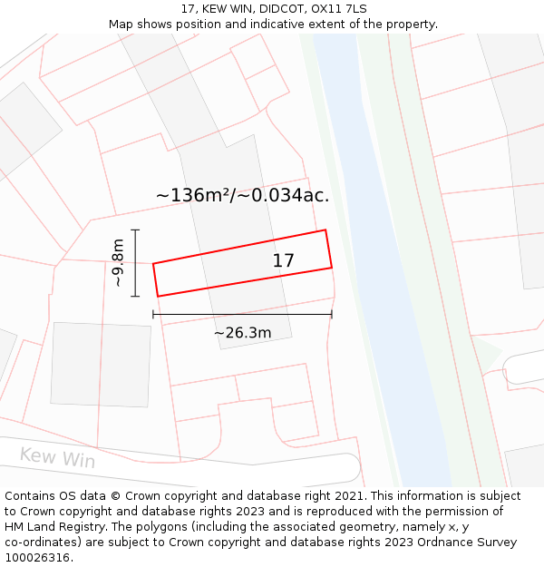 17, KEW WIN, DIDCOT, OX11 7LS: Plot and title map