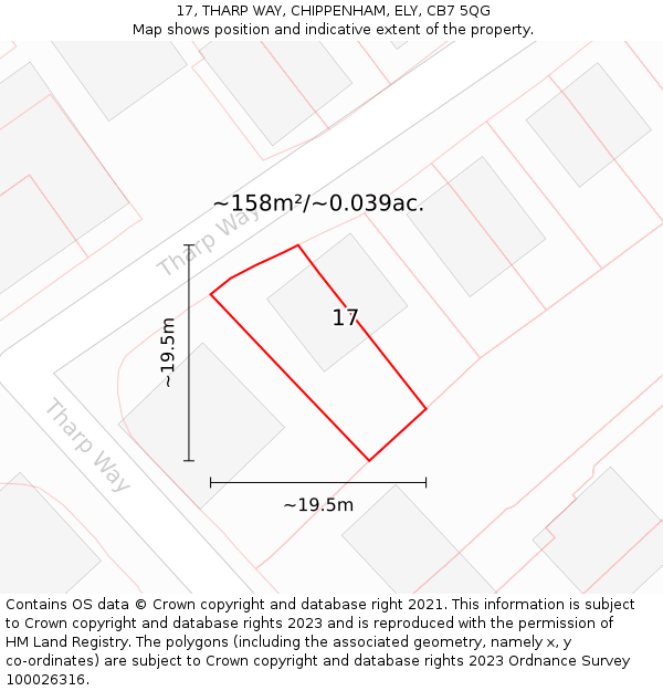 17, THARP WAY, CHIPPENHAM, ELY, CB7 5QG: Plot and title map