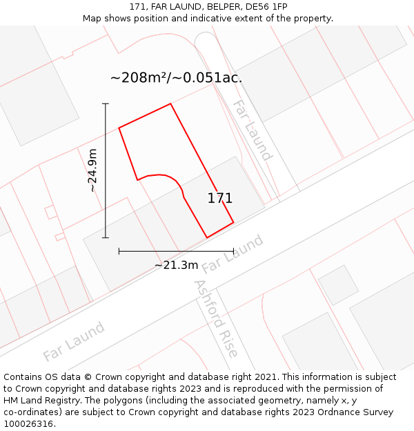 171, FAR LAUND, BELPER, DE56 1FP: Plot and title map