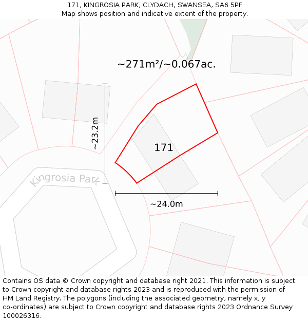 171, KINGROSIA PARK, CLYDACH, SWANSEA, SA6 5PF: Plot and title map