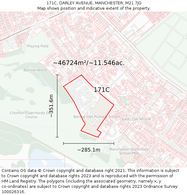 171C, DARLEY AVENUE, MANCHESTER, M21 7JG: Plot and title map