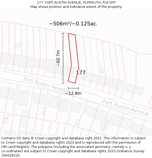177, FORT AUSTIN AVENUE, PLYMOUTH, PL6 5NT: Plot and title map
