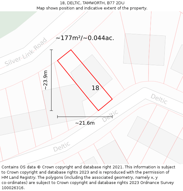 18, DELTIC, TAMWORTH, B77 2DU: Plot and title map