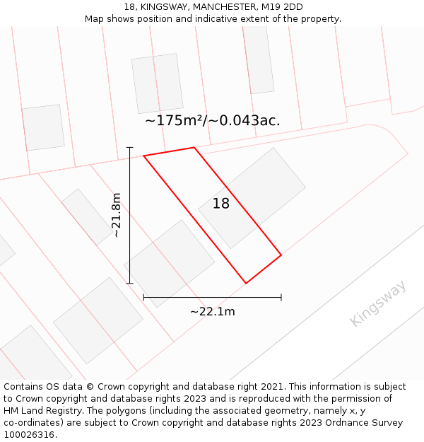 18, KINGSWAY, MANCHESTER, M19 2DD: Plot and title map