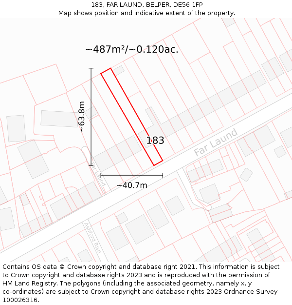 183, FAR LAUND, BELPER, DE56 1FP: Plot and title map