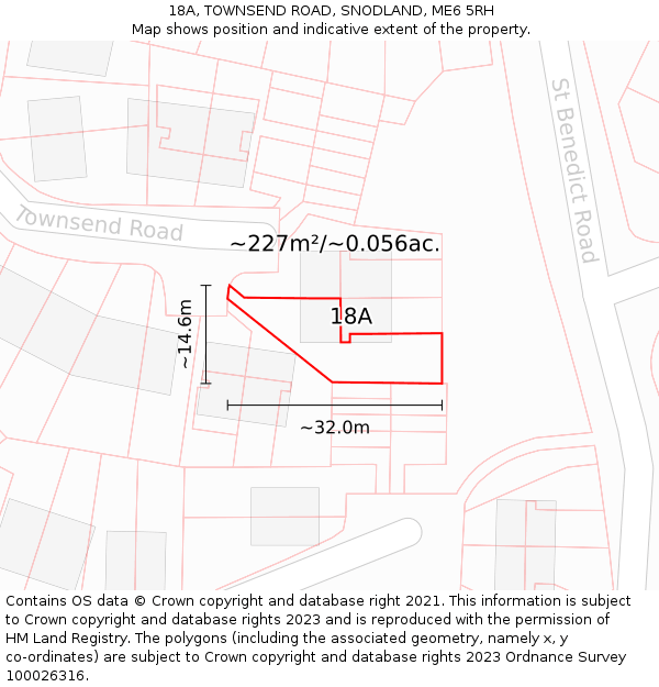 18A, TOWNSEND ROAD, SNODLAND, ME6 5RH: Plot and title map