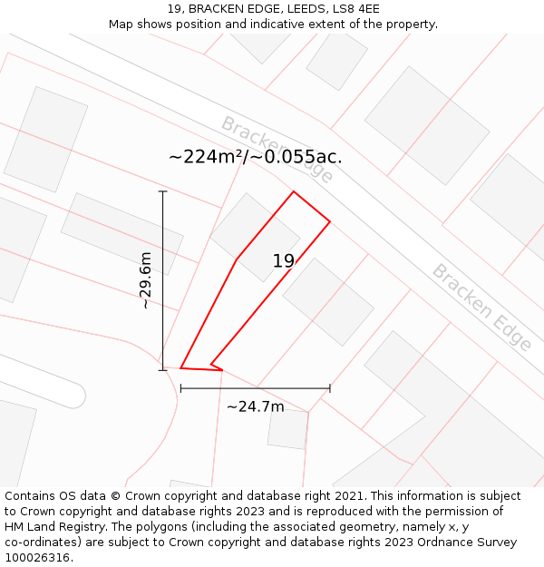 19, BRACKEN EDGE, LEEDS, LS8 4EE: Plot and title map