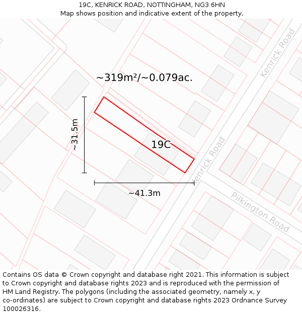 19C, KENRICK ROAD, NOTTINGHAM, NG3 6HN: Plot and title map