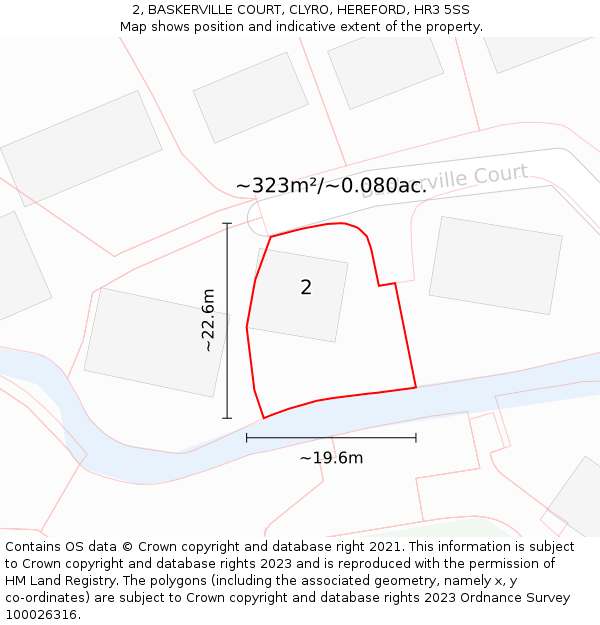 2, BASKERVILLE COURT, CLYRO, HEREFORD, HR3 5SS: Plot and title map