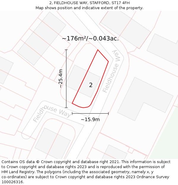 2, FIELDHOUSE WAY, STAFFORD, ST17 4FH: Plot and title map