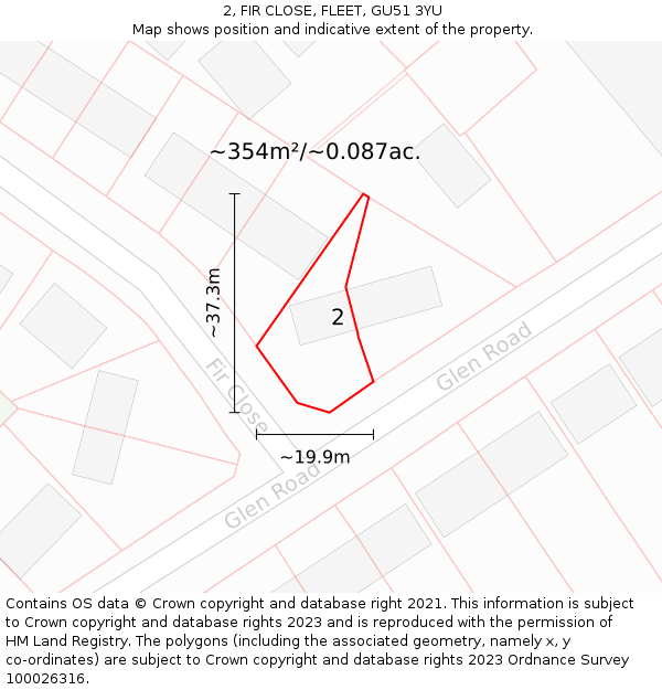 2, FIR CLOSE, FLEET, GU51 3YU: Plot and title map