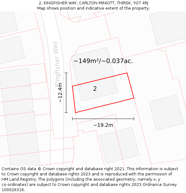 2, KINGFISHER WAY, CARLTON MINIOTT, THIRSK, YO7 4RJ: Plot and title map